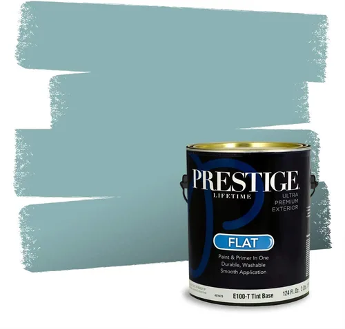 Miniatura 1667 de Pintura Exterior + imprimación PRESTIGE, todo-en-uno, 1 galón, acabado mate, color comparable al Valspar* Royal Gray* VS151-Gris real