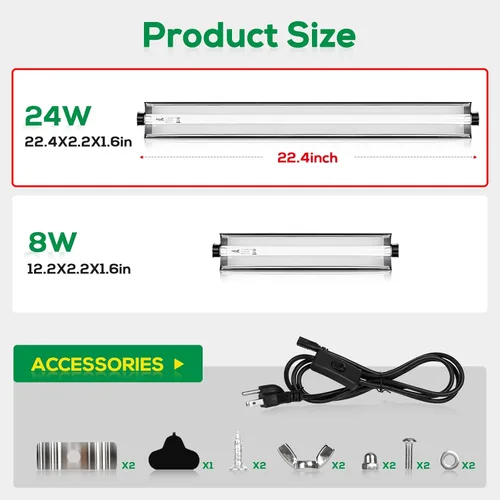Miniatura 3 de T5 Kit Combinado de Lámpara para Reptiles de 24W Lámpara para Terrario de Reptiles con Capucha Bombilla de Luz UVB 10.0 Tubo Fluorescente Ideal
