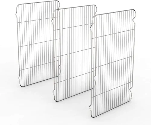 Juego de 3 estantes de refrigeración, estante de alambre de acero inoxidable para hornear, cocinar, asar a la parrilla, enfriar, rejillas de alambre