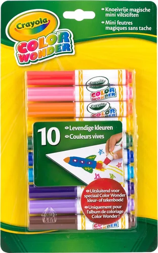 Crayola Color Wonder - Marcadores para colorear sin ensuciar, 10 unidades, edad 3, 4, 5, 6 años