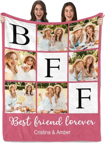 Miniatura 20 de Envío al día siguiente, regalos de cumpleaños para mejores amigas, manta personalizada con fotos, regalos de manta para mejores amigas y BFF, regalo