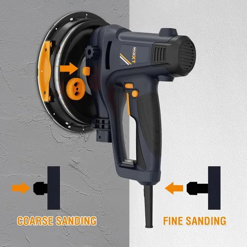 Miniatura 2 de Lijadora de yeso manual MAXXT de 810W, lijadora eléctrica para paredes, lijado grueso y fino, velocidad variable de 1500-2800RPM, almohadilla