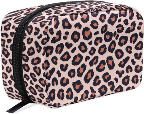 Miniatura 16 de MNSRUU Pequeña bolsa de cosméticos para niñas y mujeres, de viaje, con estampado de leopardo colorido, organizador de artículos de tocador