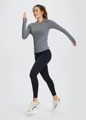 Miniatura 6 de BALEAF Women's Long Sleeve Workout Tops Compression Running Shirts Fitted Athletic Warm Thumbholes Quick Dry Stretch Yoga