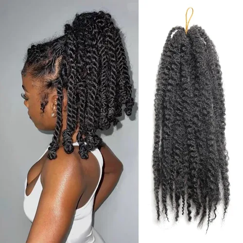 Miniatura 5 de Cabello trenzado Marley Twist de 18 pulgadas, extensiones sintéticas suaves, esponjosas y versátiles para estilos de aspecto natural, perfecto
