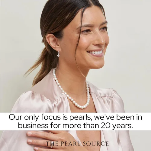 Miniatura 8 de The Pearl Source Real Pearl Dangle Earrings for Women with Genuine AAAA Quality White Freshwater Cultured Pearls 14K Gold Plated 925 Sterling