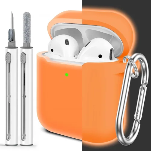 Miniatura 7 de Funda Protectora para AirPods 1/2, viene con kit de limpieza, funda protectora de silicona suave con hebilla, compatible con estuche de carga