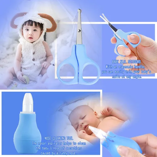Miniatura 6 de Kit de cuidado del bebé, kit de aseo para bebés, artículos esenciales 10 en 1 para recién nacidos, cortaúñas para bebés, cepillo para bebés, peine