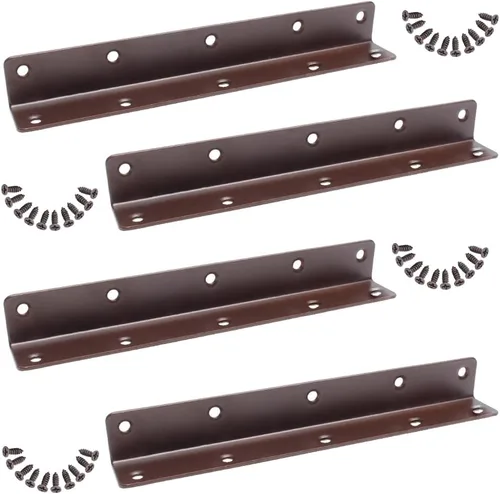Miniatura 23 de Soportes en L, 4 unidades de soporte de esquina con ángulo, acero inoxidable superior, 4" x 1" M, 2 mm de espesor, para estante de madera, mueble