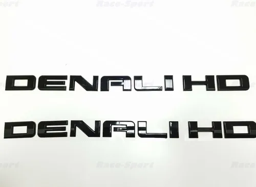 Miniatura 6 de 2X Emblema de placa de nombre para puerta lateral y puerta trasera de Denali HD en 3D, de repuesto para Denali (cromo)