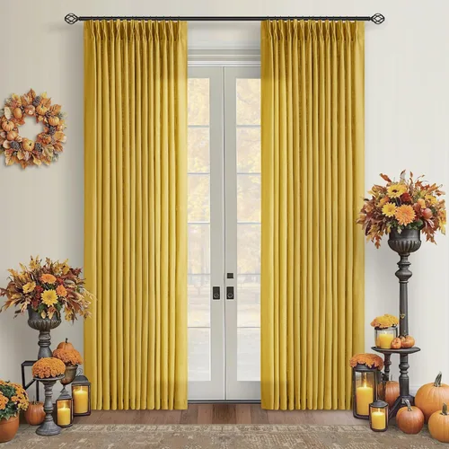 Miniatura 142 de Cortinas de lino natural con pliegues fruncidos de 120 pulgadas de largo para sala de estar, cortinas plisadas con ganchos y lengüeta trasera
