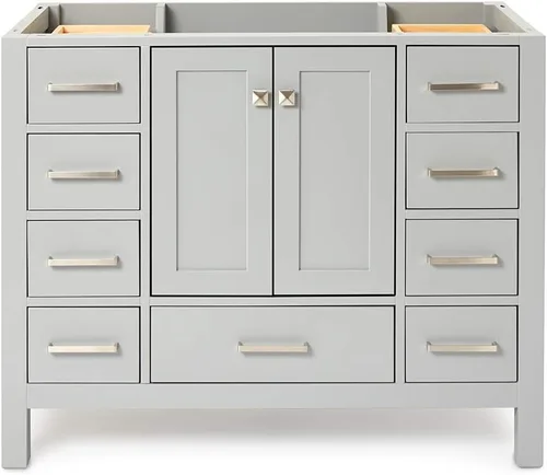Miniatura 43 de ARIEL Cambridge - Mueble base de tocador de baño de 36 pulgadas, madera maciza, 2 puertas de cierre suave, 5 cajones de cola de milano