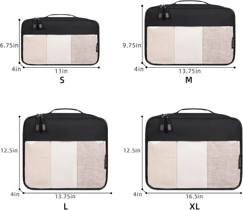 Miniatura 2 de BAGAIL Organizadores de embalaje transparentes para accesorios de viaje, maleta de equipaje