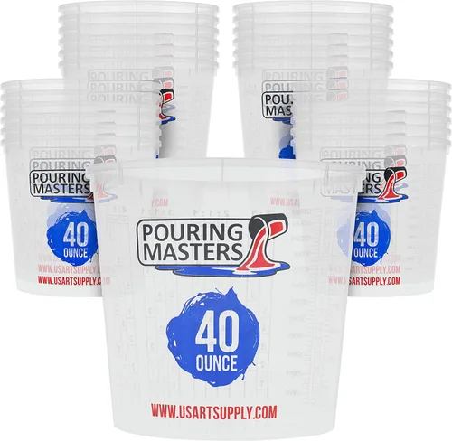 Miniatura 14 de Pouring Masters Vasos medidores de líquido de 2 oz (60 ml) - Vaso graduado de plástico (paquete de 100) con 25 varillas - Tazas de mezcla