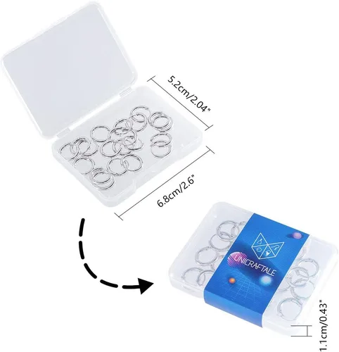 Miniatura 9 de UNICRAFTALE 20 aretes de aro pulidos a mano de 0.472 in, aretes de aro de acero inoxidable de 0.028 in, componentes de alambre de acero inoxidable