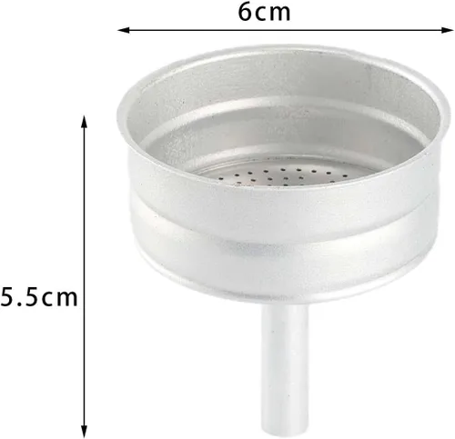 Miniatura 4 de Fenteer Embudo de reemplazo de olla de aluminio con filtro de moka, herramientas de cocina, 3 tazas