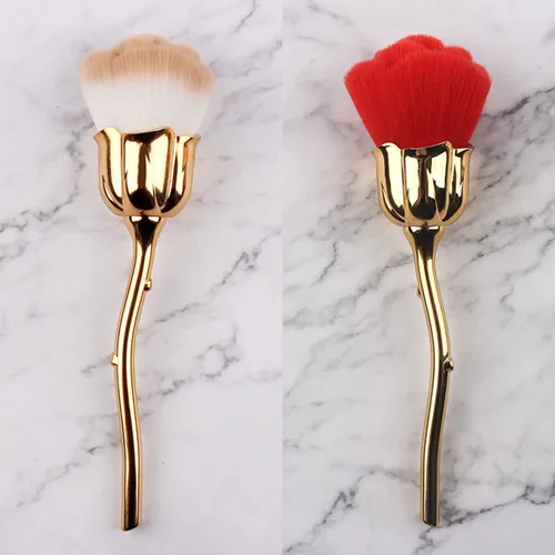 Miniatura 8 de 2 cepillos de polvo de uñas, cepillo de limpieza de uñas, pinceles de arte de uñas en forma de rosa, cepillo de polvo grande, cepillo de rubor