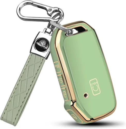 Miniatura 10 de QBUC Funda para llave KIA con llavero para Kia K5 Sorento Telluride 2019, 2020, 2021, 2022, etc. (1 O SIN BOTÓN SOLO EN LA SUPERFICIE FRONTAL)