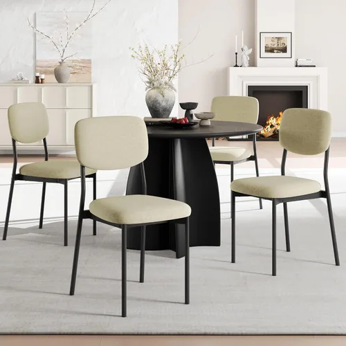 Miniatura 15 de Einhomn Juego de sillas de comedor tapizadas, modernas sillas de comedor apilables con respaldo de terciopelo suave, sillas de cocina con patas