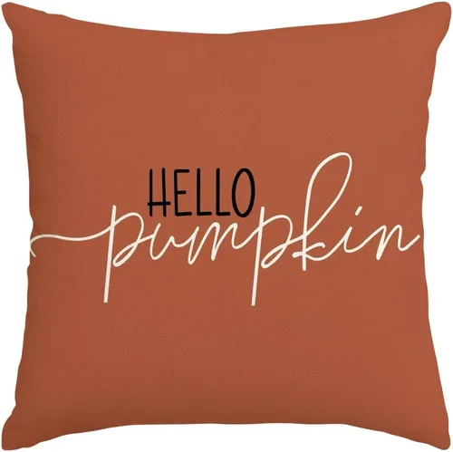 Miniatura 13 de RABUSOFA Fundas de Almohada de Otoño 18x18 Pulgadas, Almohadas Decorativas de Otoño Hello Pumpkin, Funda de Cojín para Exteriores de Acción