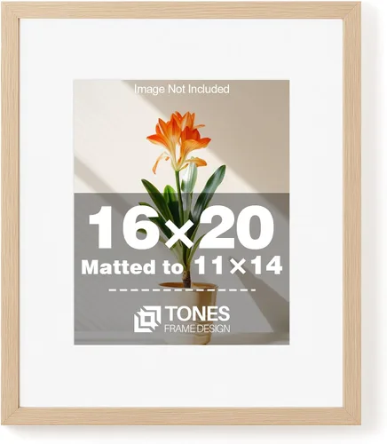 Miniatura 10 de TONES FRAME DESIGN Juego de 2 portarretratos de 5 x 7 pulgadas con acabado de chapa de madera maciza de roble de 5 x 7 pulgadas con paspartú de 4 x