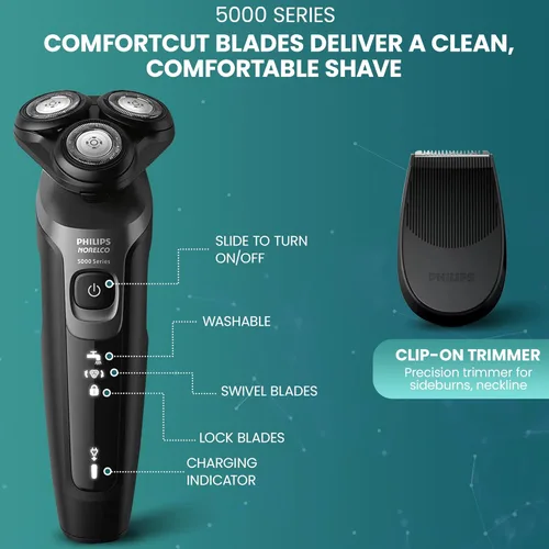 Miniatura 5 de Philips Afeitadoras eléctricas para hombres, afeitadora eléctrica recargable AquaTouch para hombre en húmedo y seco con cuchillas de corte cómodo