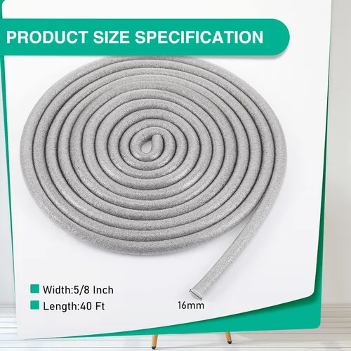 Miniatura 2 de Tondiamo Caulk Saver Varilla de Respaldo de Espuma Relleno de Huecos Cuerda de Concreto Sellador Gris Varilla de Respaldo para Cerca Pared Hueco
