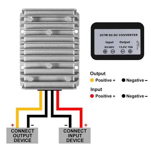 Miniatura 2 de DIANN Convertidor reductor de voltaje CC de 8 V/40 V a 13.8 V 10 A, regulador de voltaje automático reductor de voltaje, convertidor de potencia
