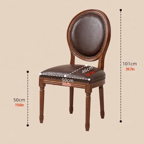 Miniatura 2 de Sillas de comedor de madera para casa de campo, sillas de cocina estilo país francés, silla vintage para sala de estar con respaldo redondo, silla