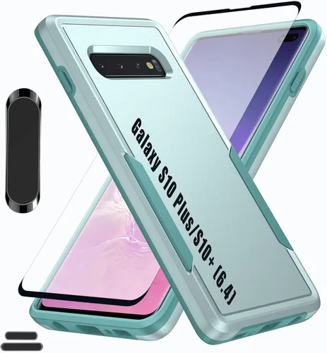 Miniatura 9 de Funda híbrida de doble capa para Galaxy S10 Plus/S10+ de 6.4 pulgadas, resistente a los golpes, resistente a los golpes, con 1 soporte magnético