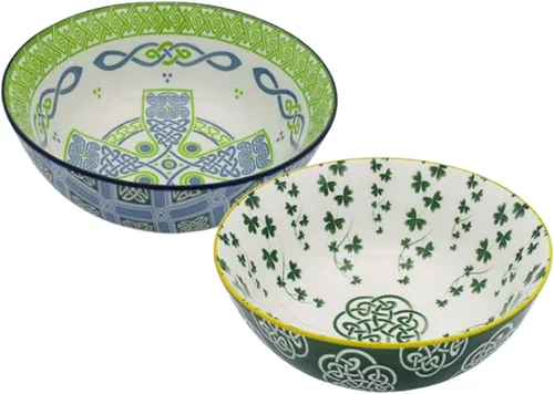 Miniatura 3 de Royal Tara Irish Celtic Bowl Bone China - Juego de cuencos de cerámica coloridos de 5.5 in con trébol/cruz celta (2 cuencos celtas mixtas)