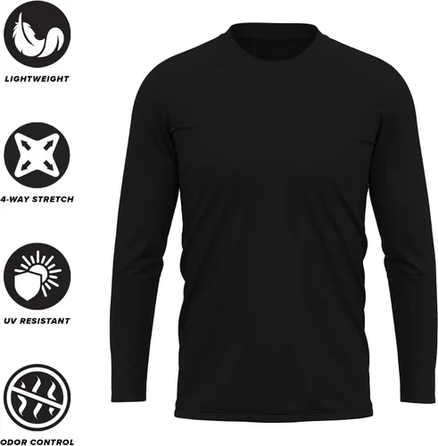 Miniatura 4 de Camisa deportiva de manga larga oficial de la NCAA Collegiate para hombre, colección negra con logotipo primario