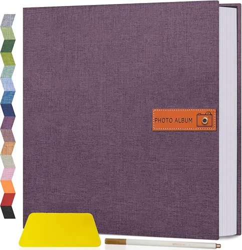 Miniatura 33 de Popotop Álbum de fotos grande autoadhesivo 4x6 5x7 8x10, álbum de recortes DIY, libro de fotos, regalos para mamá, familia, bebé y boda, con Azul