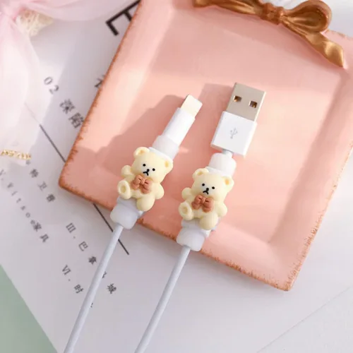 Miniatura 4 de Funda protectora de cable de datos 2 en 1, bonita funda protectora de cable de datos de dibujos animados, cable de carga para teléfono celular