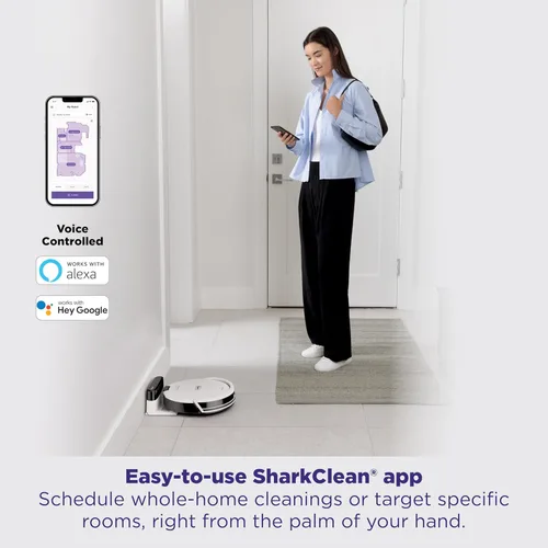 Miniatura 8 de Aspiradora robot Shark Navigator con navegación SmartPath y cepillo autolimpiable, potente succión, para alfombras y suelos duros, blanca, AV2120