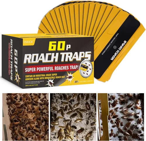 Miniatura 6 de Paquete de 20 trampas para cucarachas, trampas para cucarachas para interiores del hogar, trampas adhesivas para cucarachas, seguras para niños