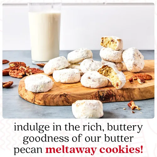 Miniatura 3 de David's Cookies Butter Pecan Meltaways Sweet Sampler Tin - Galletas de mantequilla con nueces pecanas crujientes, suaves y que se derriten