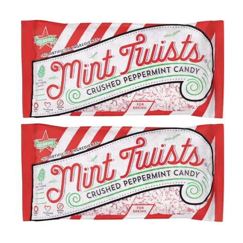 Miniatura 9 de Atkinson's Natural Mint Twists Peppermint Red and White Bolsa de 2 libras Mentas suaves envueltas a granel, sin gluten, kosher, veganas. Ideal