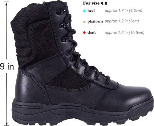 Miniatura 2 de RIELD Botas de trabajo tácticas militares para hombre con cremallera lateral botas de combate del ejército de la selva 12