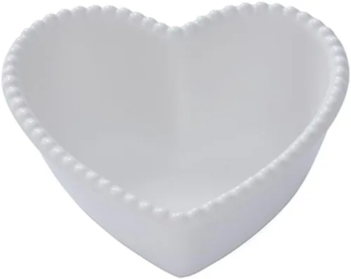 Miniatura 2 de CHOOLD - Cuenco de cerámica con forma de corazón para pudín horneado, cuenco para postre, cuenco para horno, ramekin para ramekin (rosa/blanco)