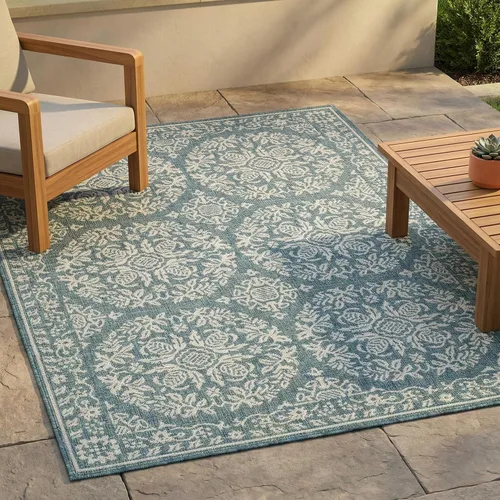Miniatura 12 de FH Home Alfombra plana tejida para exteriores, impermeable, fácil de limpiar, resistente a las manchas, hilo de polipropileno de alta calidad