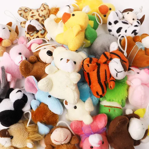 Miniatura 2 de Juegoal Paquete de 26 Mini Juguetes de Peluche de Animales de Navidad, Lindo Juego de Llaveros de Animales de Peluche Pequeños, Rellenos de Bolsas