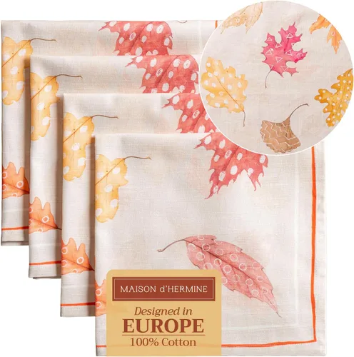 Miniatura 65 de Maison d' Hermine Happy Florals - Juego de 4 servilletas 100% algodón suave y cómodo perfectas para cenas familiares, bodas, fiestas de cóctel, 063