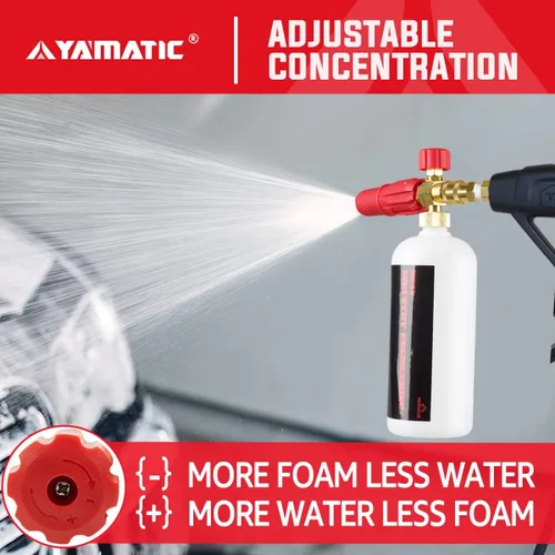 Miniatura 6 de YAMATIC Pistola de lavado a presión corta con cañón de espuma, MAX 4000 PSI Kit de pistola de espuma para lavado de autos, adaptador M22-0.551 in