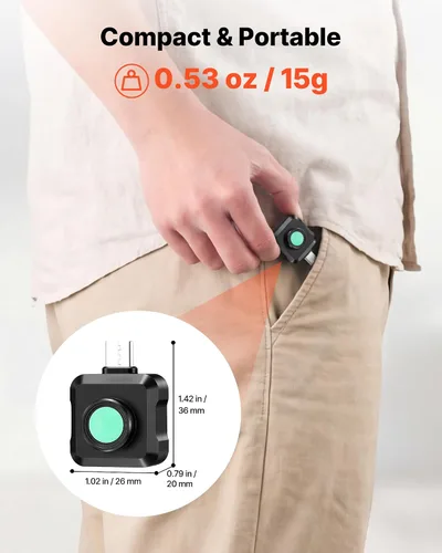 Miniatura 5 de VEVOR Cámara de imágenes térmicas para Android, 512 x 384 TISR Super Resolución, cámara térmica infrarroja con frecuencia de actualización de 25 HZ