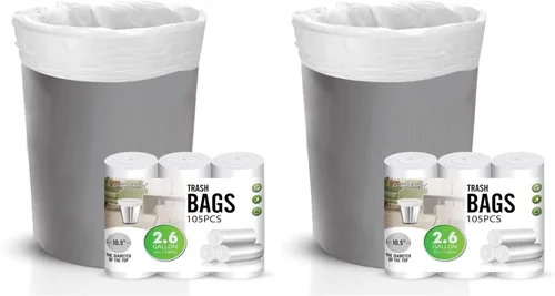 Miniatura 8 de CHARMOUNT Bolsa de basura de 4 galones, sin perfume, bolsas de basura de 4 galones para baño, cocina, dormitorio, 105 unidades (15 litros)