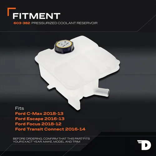 Miniatura 2 de Dorman 603-382 Depósito de refrigerante frontal presurizado con tapa Compatible con modelos Ford seleccionados
