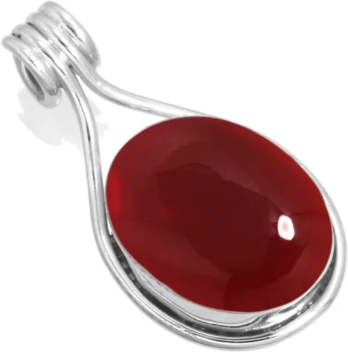 JEWELOPORIUM Colgante de plata de ley 925 hecho a mano para mujer, 12 x 16 pulgadas, con piedras preciosas ovaladas, joyería de plata para regalo