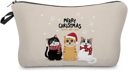 Bolsa de maquillaje de viaje para gatos, organizador de cosméticos de gatos de dibujos animados, bolsas de maquillaje divertidas, regalos Gato de