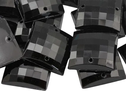Miniatura 15 de Allstarco Cuentas cuadradas CH24 de 0.394 pulgadas (0.394 in) con parte trasera plana cuadrada para manualidades, diamantes de imitación acrílicos